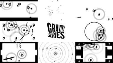 A collage of the Gravity Series games, with the game's logo in the middle of a 3x3 grid of screenshots.