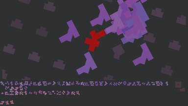 A screenshot of the game. The player has died. The camera is in the process of zooming in on them and rotating.